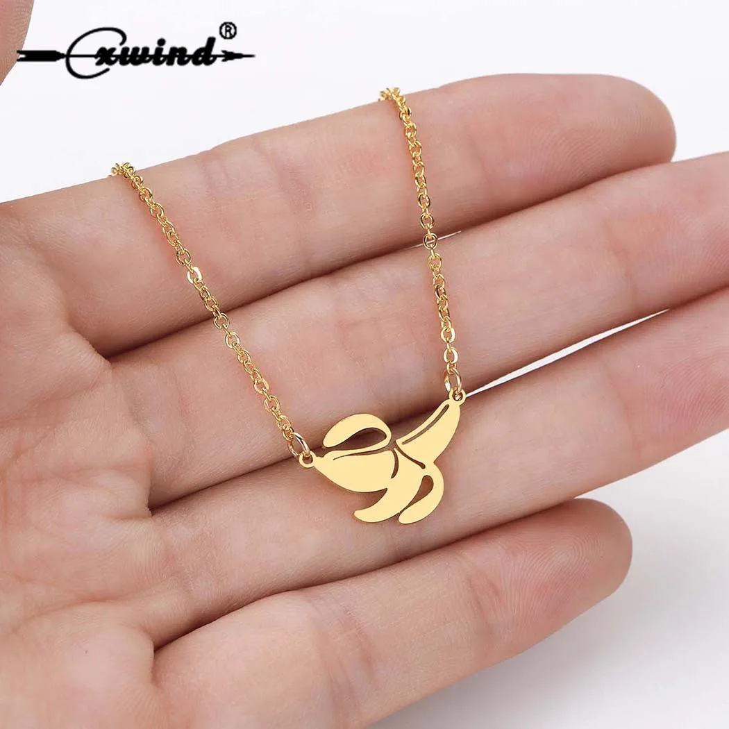 Cxwind ожерелья из нержавеющей стали с фруктами ювелирные изделия Изящные бананы