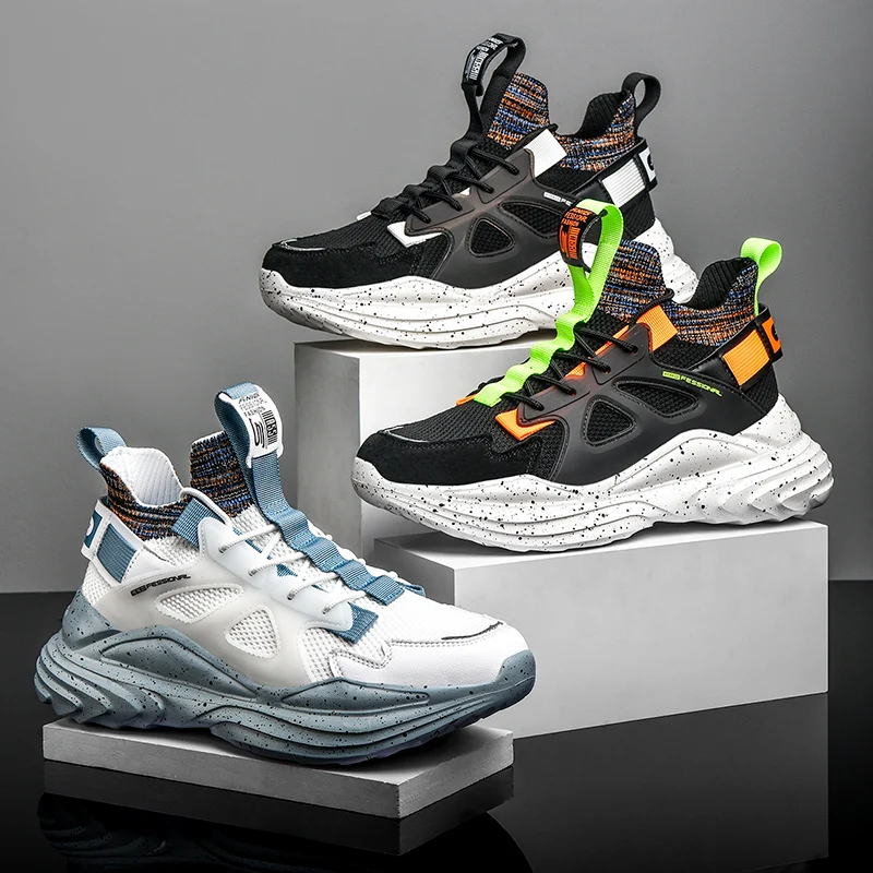 

New Arrivals Men Casual Sneaker Breathable Mesh Sneakers Trendy Antiskid Damping Shoes Outdoor All-match Casual Shoes Zapatillas