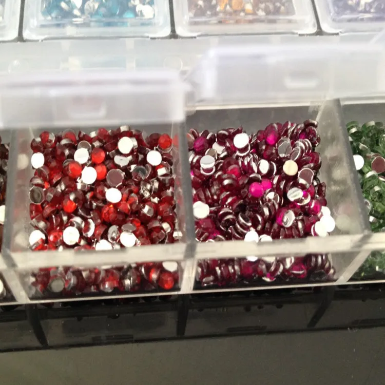 

2mm rectangular independent grid box 12 color diamonds domestic acrylic diamond nail sticker 1 box HZ12026