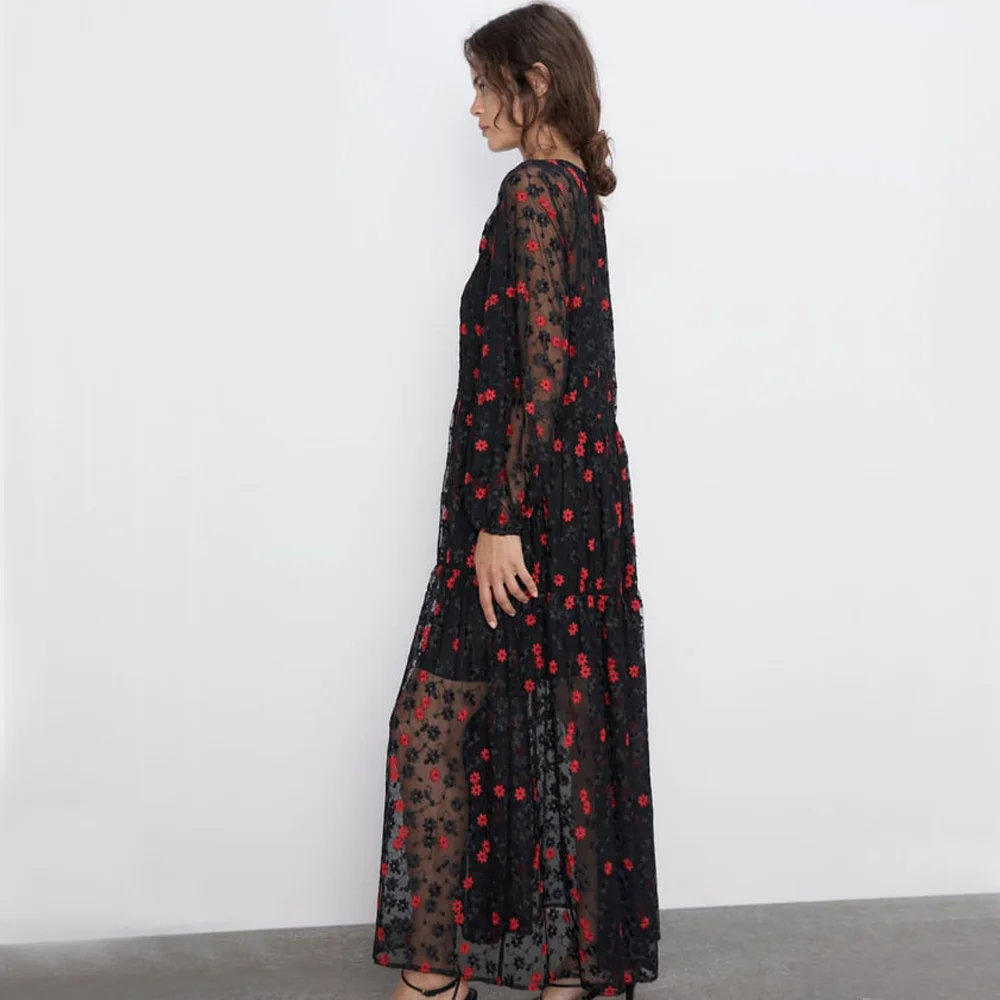 ZA Новое разноцветное модное платье с принтом женская одежда Boho Свободное платье с v-образным вырезом Вечерние подарки