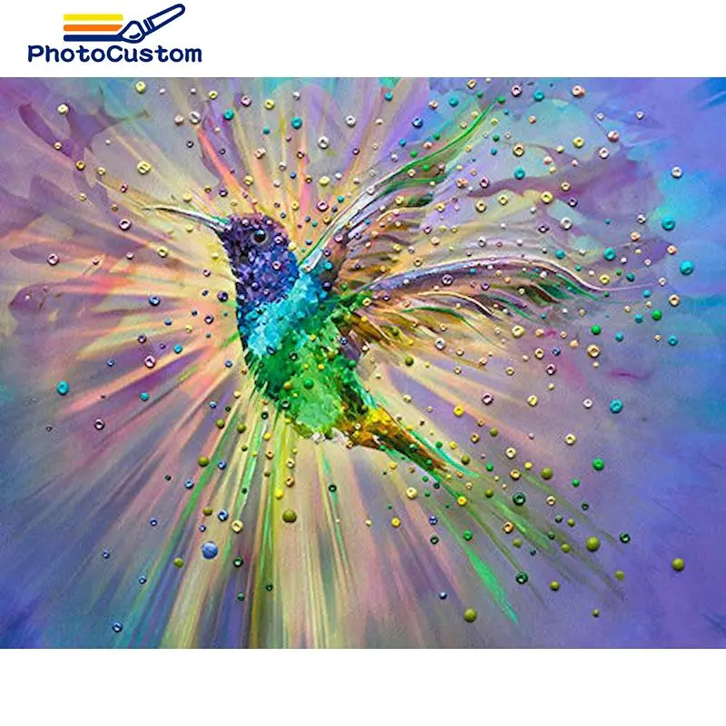 

PhotoCustom 5d Diamond Painting New Arrivals bird DIY Diamond Mosaic Full Animal Kits Embroidery Decor For Home