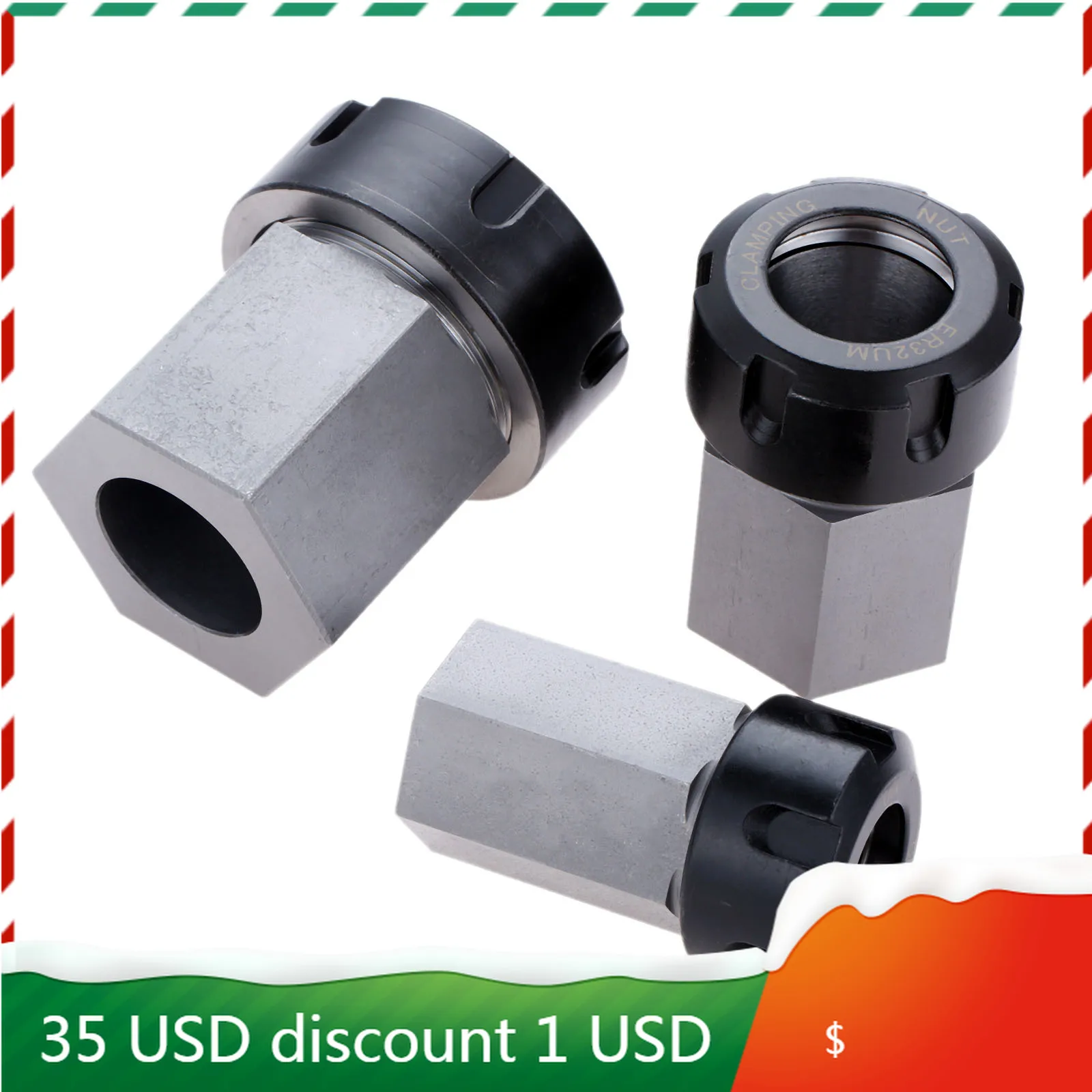 

2021 1 шт. квадратный стальной пружинный патрон ER25 ER32 ER40, патрон, сиденье для токарного станка с ЧПУ, гравировального станка, сверления перекре...