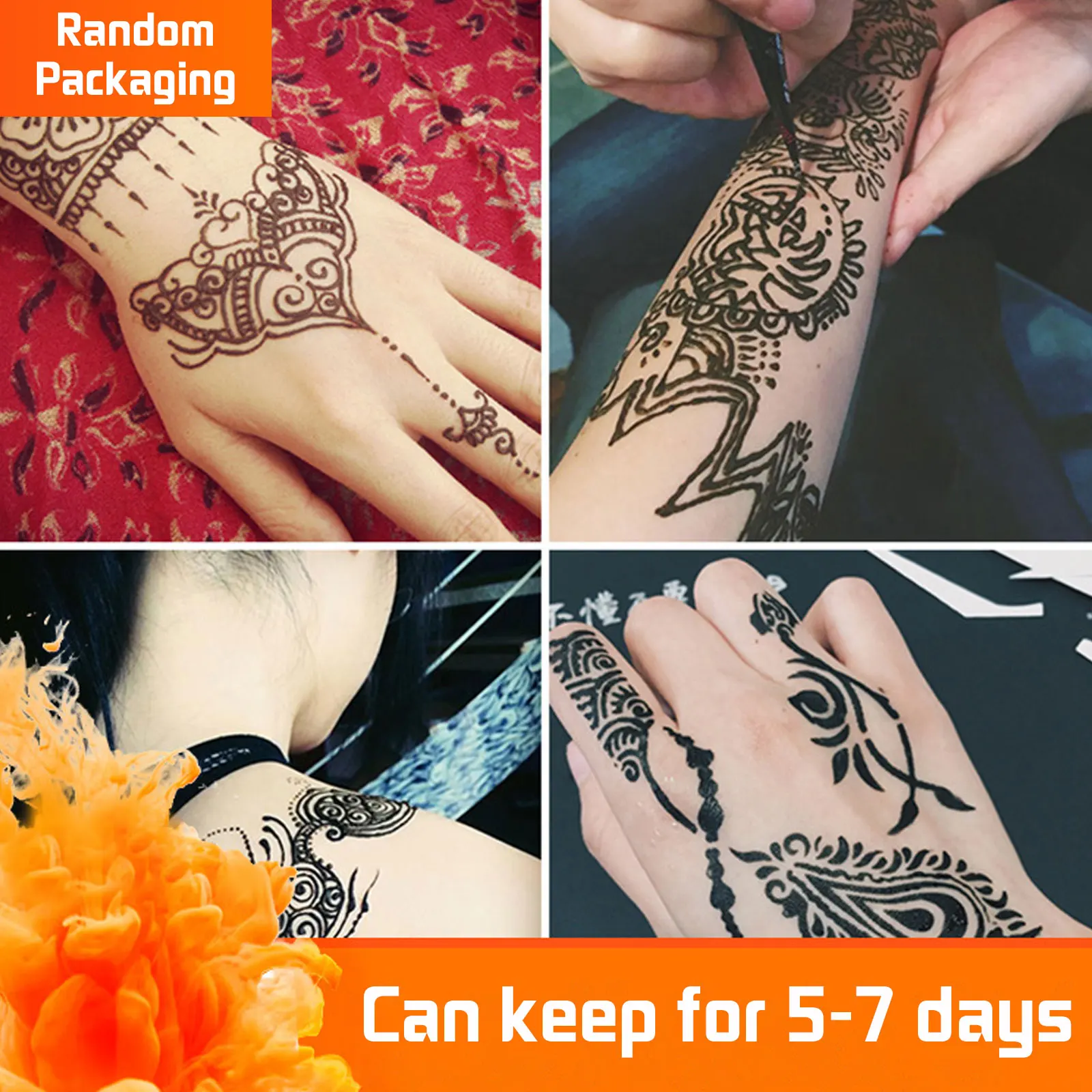 Тату паста конусная 4 шт. краска для тела временная татуировка профессиональная