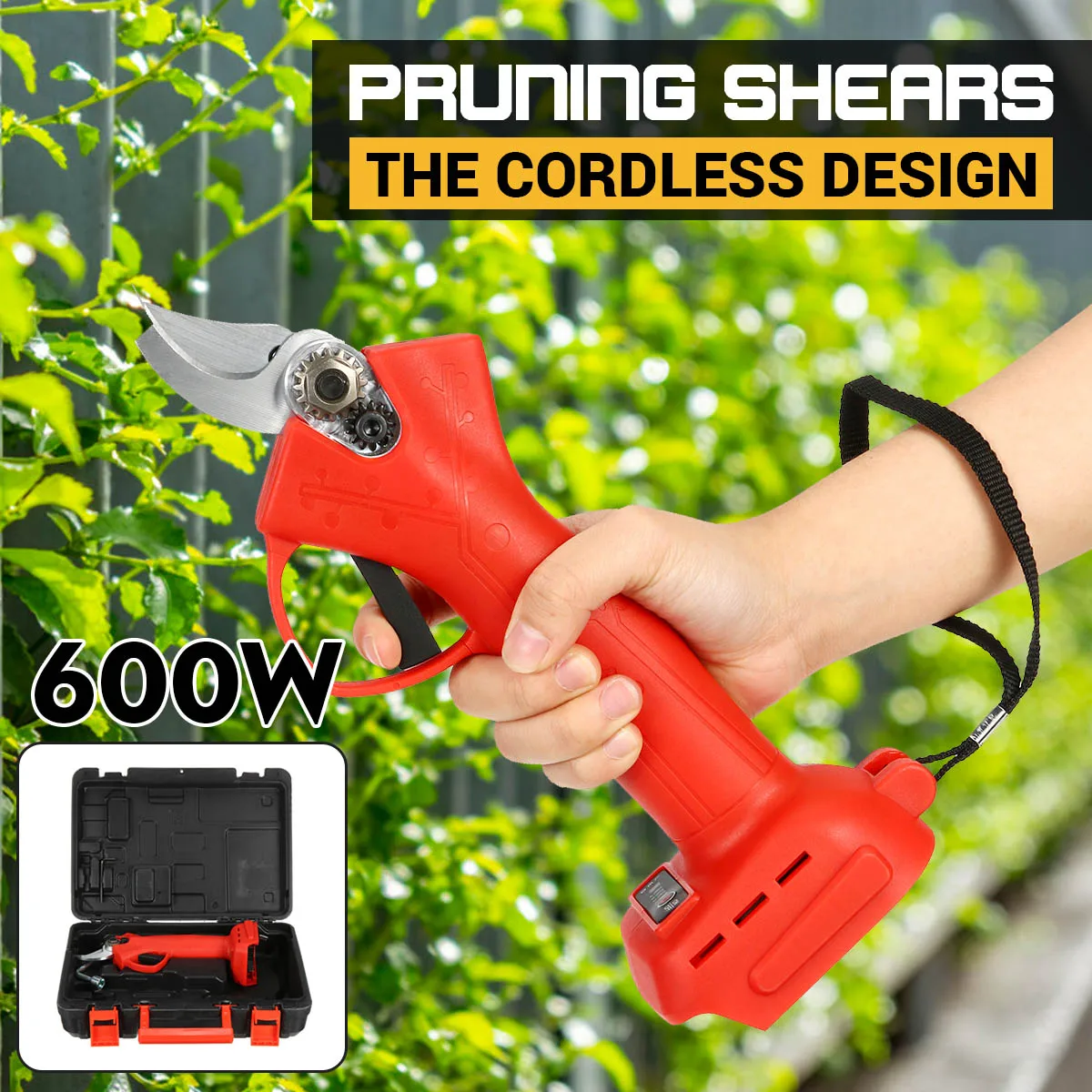 

600W Cordless Pruner Electric Pruning Shear Efficient Fruit Tree Bonsai Pruning Electric Tree Branches Cutter Landscaping