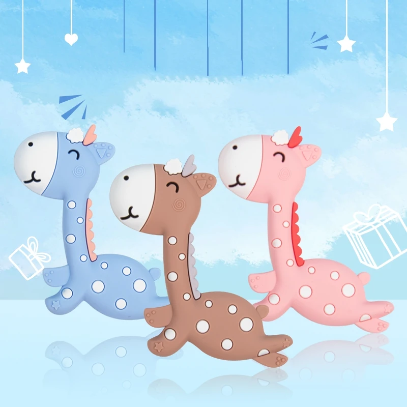 1 шт. Силиконовые Прорезыватели с жирафом для зубов пищевого класса животными