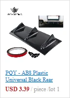 PQY-ABS пластик Универсальный черный Задний бампер для губ шасси диффузор спойлер 5 плавников акульих плавников Стиль PQY-SFB04-5