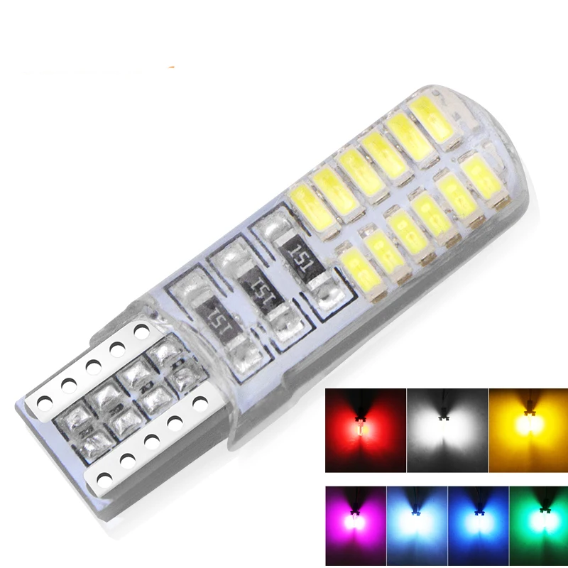 Автомобильные светодиодные лампы t10 w5w 24smd 1 шт. canbus автомобильное внутреннее