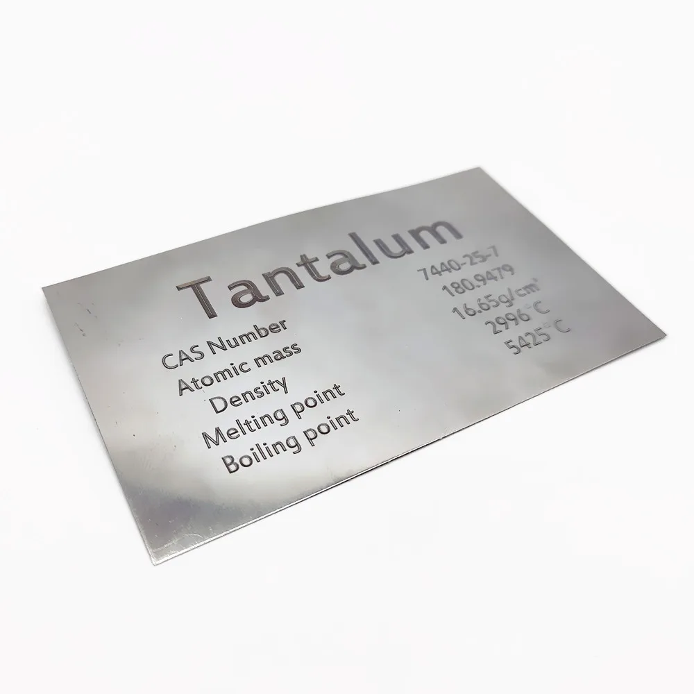 

Чистый Танталовый лист Ta, Периодическая таблица элементов для коллекции, научных экспериментов, металлоисследование, хобби 100x60x0,2 мм