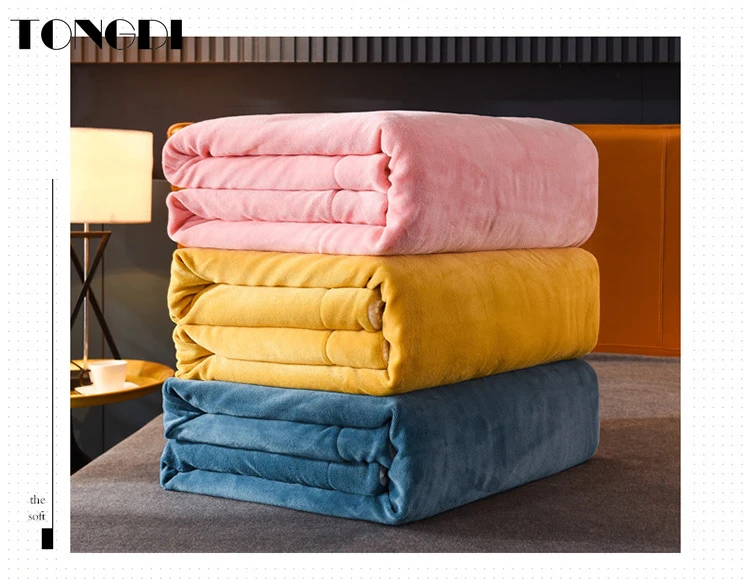 Шерстяное Одеяло TONGDI Raschel мягкое двойное плюшевое утолщенное плотное теплое