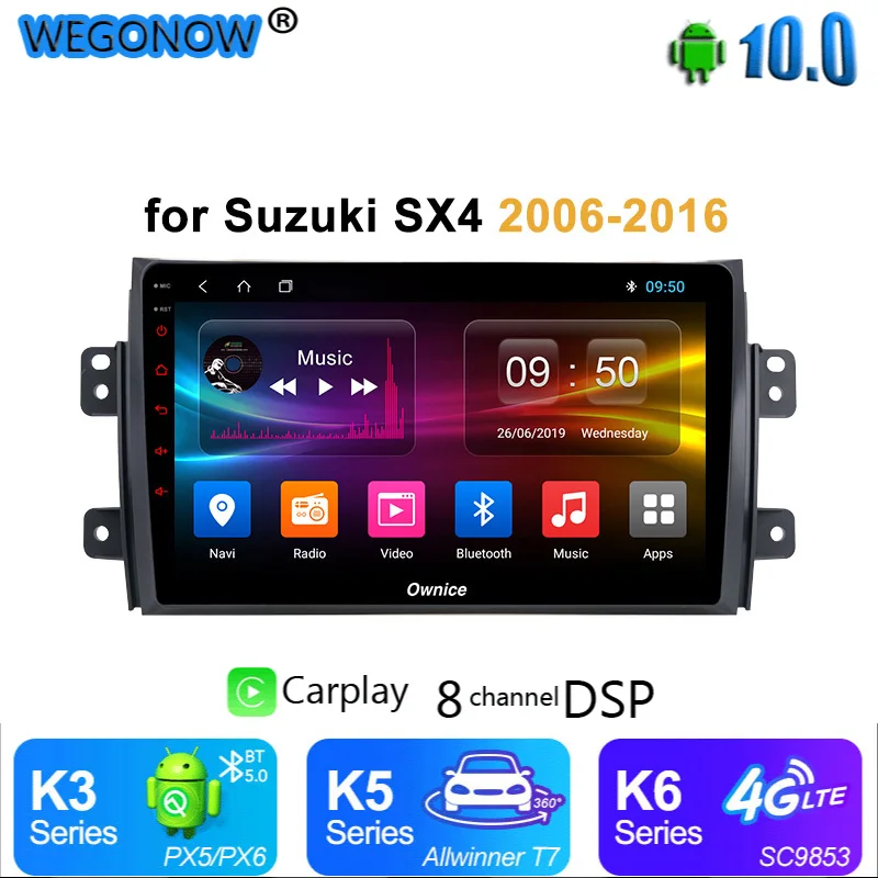 Автомобильный DVD-видеоплеер Ownice Android 10 4 Гб ОЗУ 64 ПЗУ DVR радио GPS-навигация 4G LET DSP