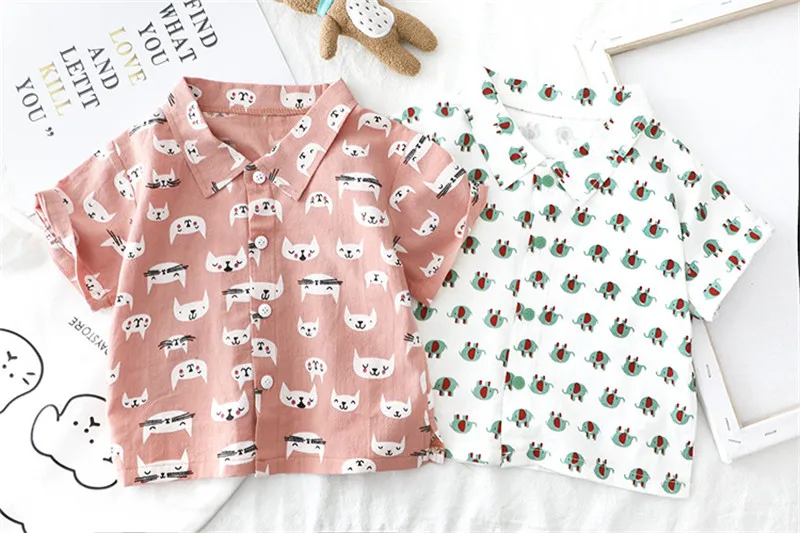 

2020 New Summer Fashion Toddler Baby Boys Kids Clothes shirt+shorts Print Cotton Children's Clothing Sets