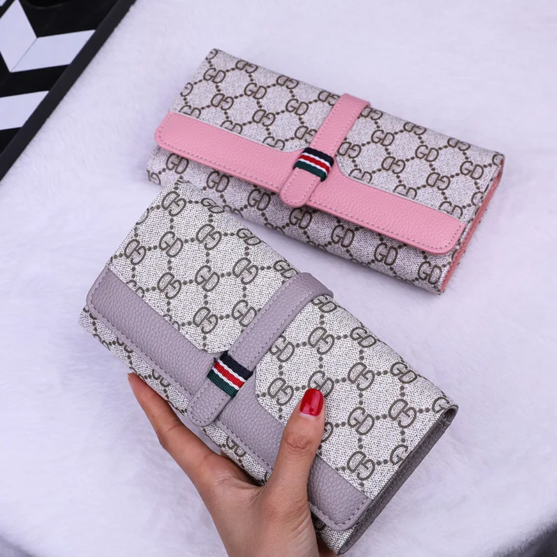 Мода 2019 новый кошелек женский длинный с большой вместительностью пряжкой