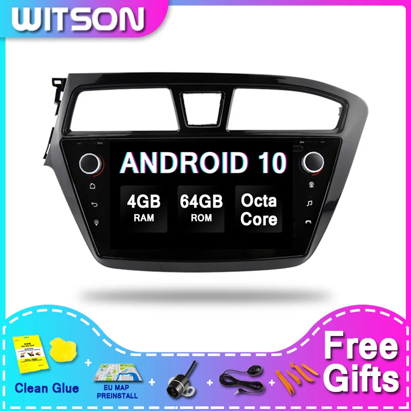 Автомобильный DVD плеер WITSON ANDROID 10 0 2 Din для HYUNDAI I20 2014 2017 (для левого водителя)