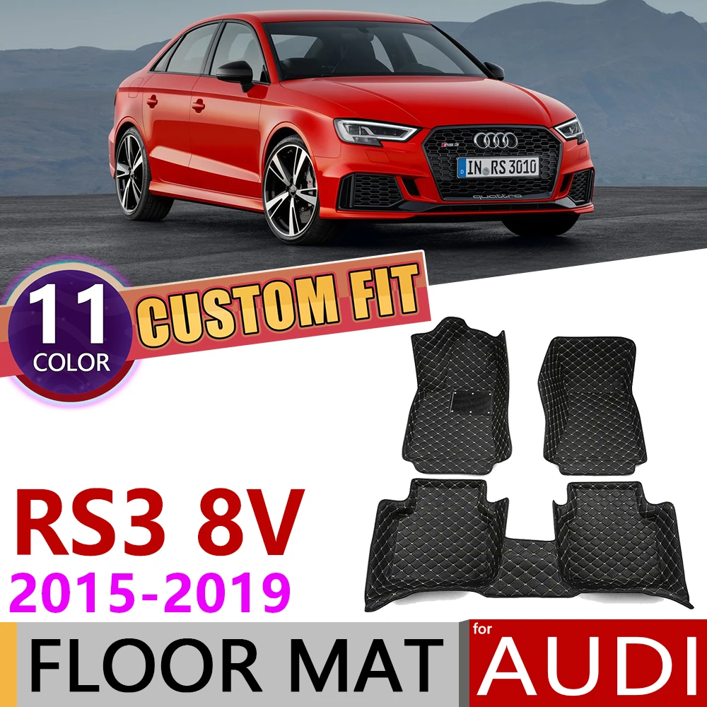 Пользовательские автомобильные кожаные Коврики для Audi RS3 RS 3 8V 2015 ~ 2019 5 мест
