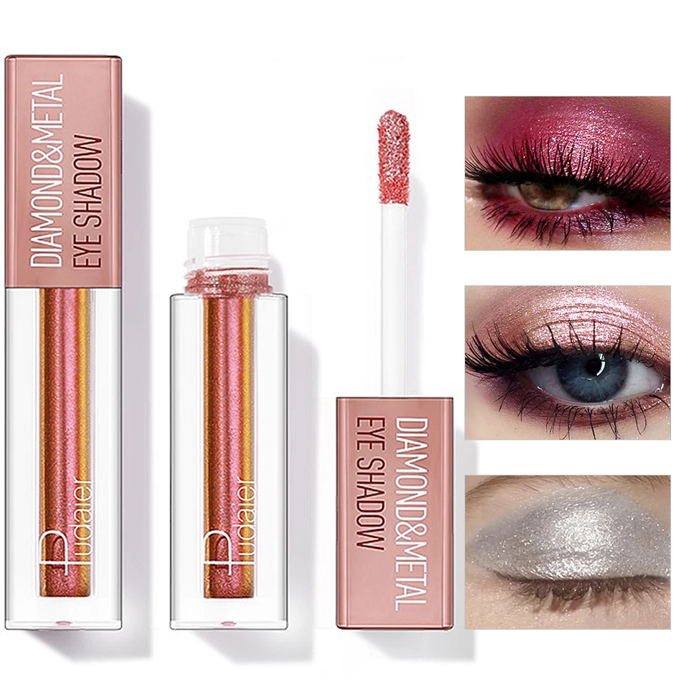 12 цветов блестящие жидкие тени для век мерцающие металлы цветные пигменты
