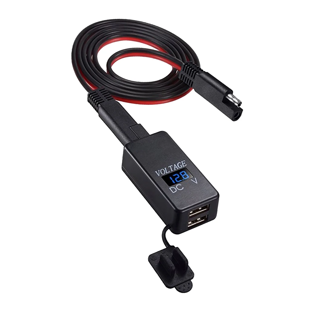 SAE адаптер USB Цифровой Вольтметр Измерение напряжения быстрое отключение