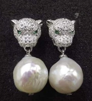 fashion 12mm natural south sea white pearl earrings