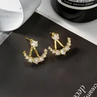 2020 New Arrival korean Geometric Crystal Women Trendy Stud Earrings Elegant Fashion Gold Color Metal Party Pendiente
