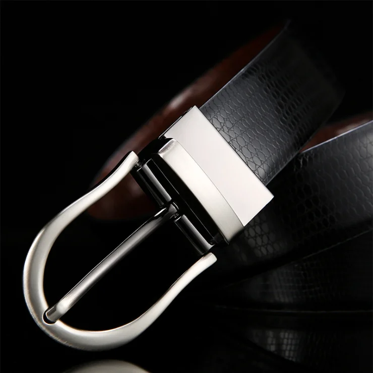 Для мужчин из натуральной кожаный ремень для платья реверсивный