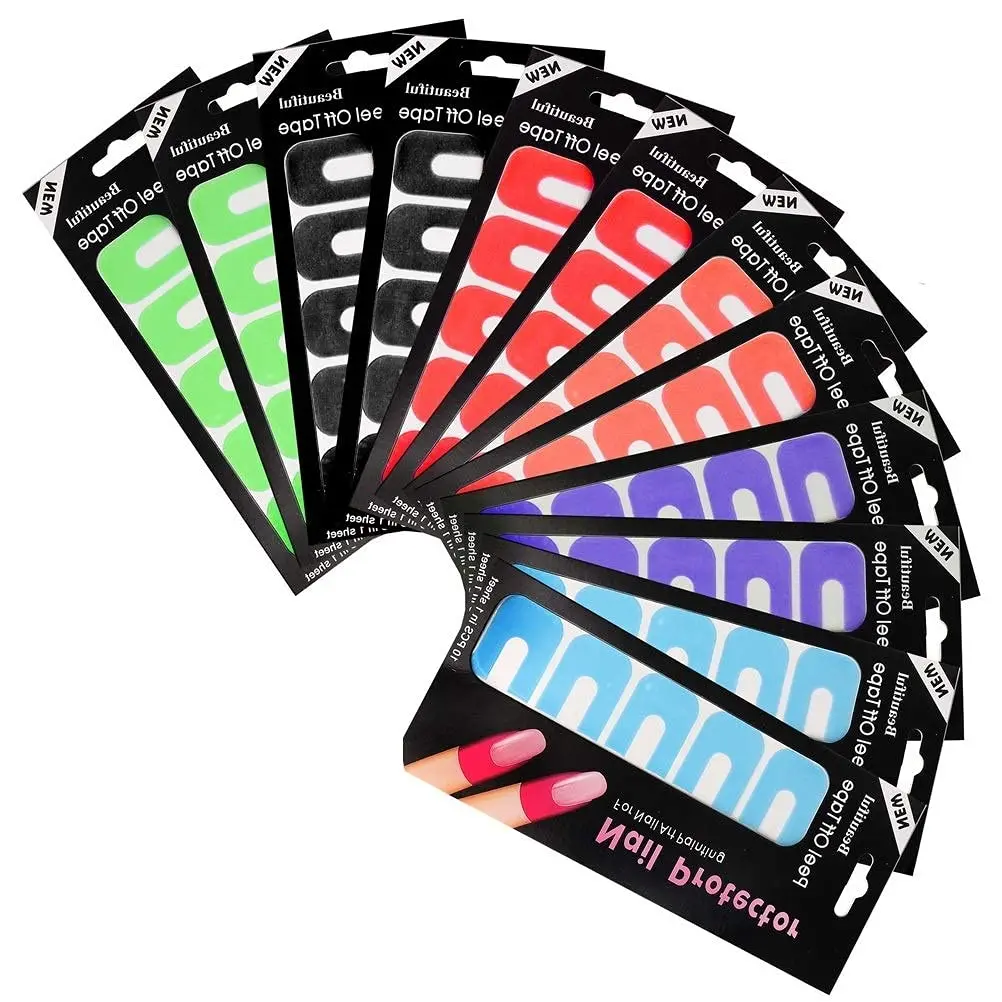 

10 Pack 100Pcs Nail Polish Protector, Disposable Peel off Sticker Tape, Soft Plastic Nail Protector Sticker To Keep Polishing Wi