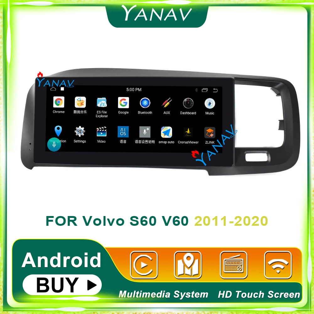 

PX6 Android автомобильный радиоприемник, стереоприемник для Volvo S60 V60 2011-2020, головное устройство, GPS-навигация, аудио, мультимедийная система, mp3-пл...