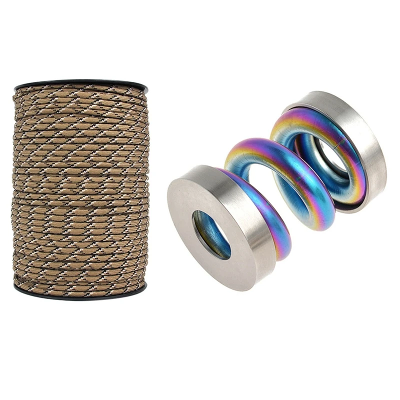 

100M 4mm 9 Stand Cores Rope with MTB Bicycle Shocks Titanium Bike Cycling Coil Spring Suspension Shock Shox