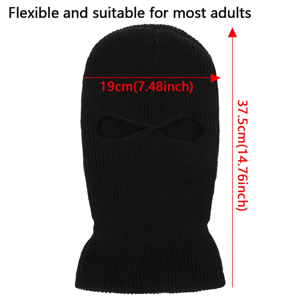 

1PC Winter Knit Cap Warm Soft 2/3 Holes Full Face Ski Hat Balaclava Hood Motorcycle Helmet Army Tactical Hat Fashion Women Men