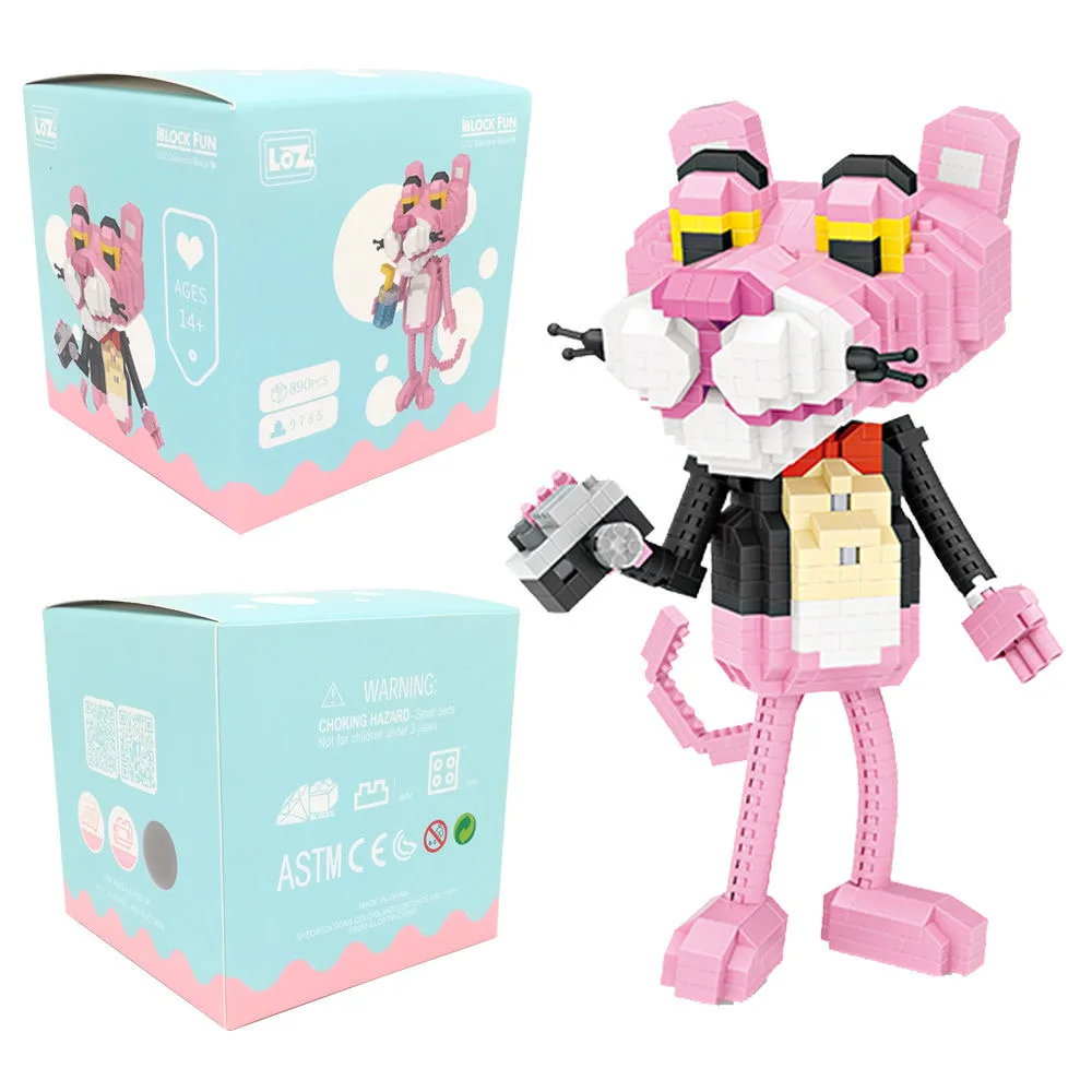 LOZ алмазные блоки мультфильм Леопард детская развивающая игрушка маленький