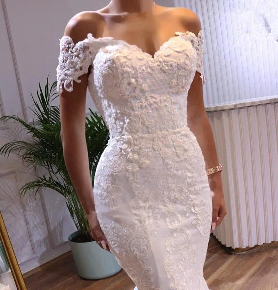 

Vintage Sexy Mermaid Wedding Dresses 2021 Beading Appliques Lace Bridal Dress Sweetheart Princess Wedding Gown Vestidos De Novia