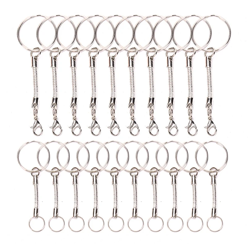 

20Pcs Snake Bone Chain Lobster Clasp Keychain DIY Jewelry Keyring Findings Handmade Craft Jewelry Making Accessories