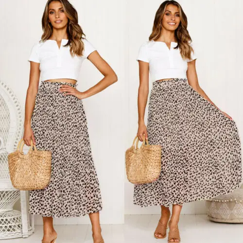 Модные женские юбки с леопардовым принтом летние модные повседневные миди