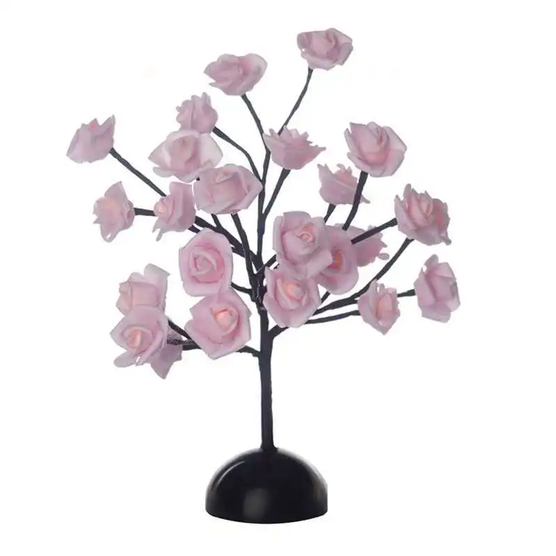 LED Table Lamp Rose Flower Tree Battery Switch Home Decoration Party Christmas Wedding Bedroom | Лампы и освещение