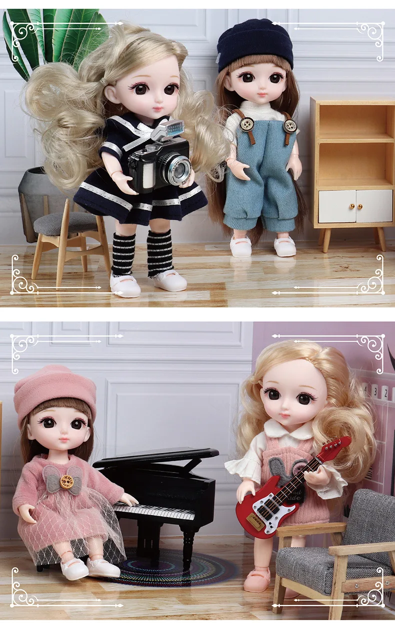 

YT0131 1/12 8 kinds cute 13Movable Jointed doll Children's simulation dress-up exquisite doll princess dream girl simulation toy