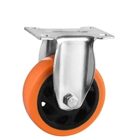 1 pc casters 5 inch hollow pattern directional wheel medium orange double bearing silent linear wheel injection fixed