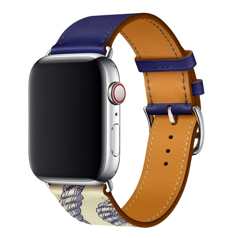 Новый кожаный браслет петля для apple watch series 6 SE 5 4 44/40 мм ремешок iwatch 42 38 серия 3
