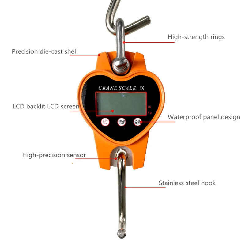 

Небольшие электронные подвесные весы прямого просмотра, 1T, 2T, 5T, крановый крюк, промышленный инструмент для взвешивания