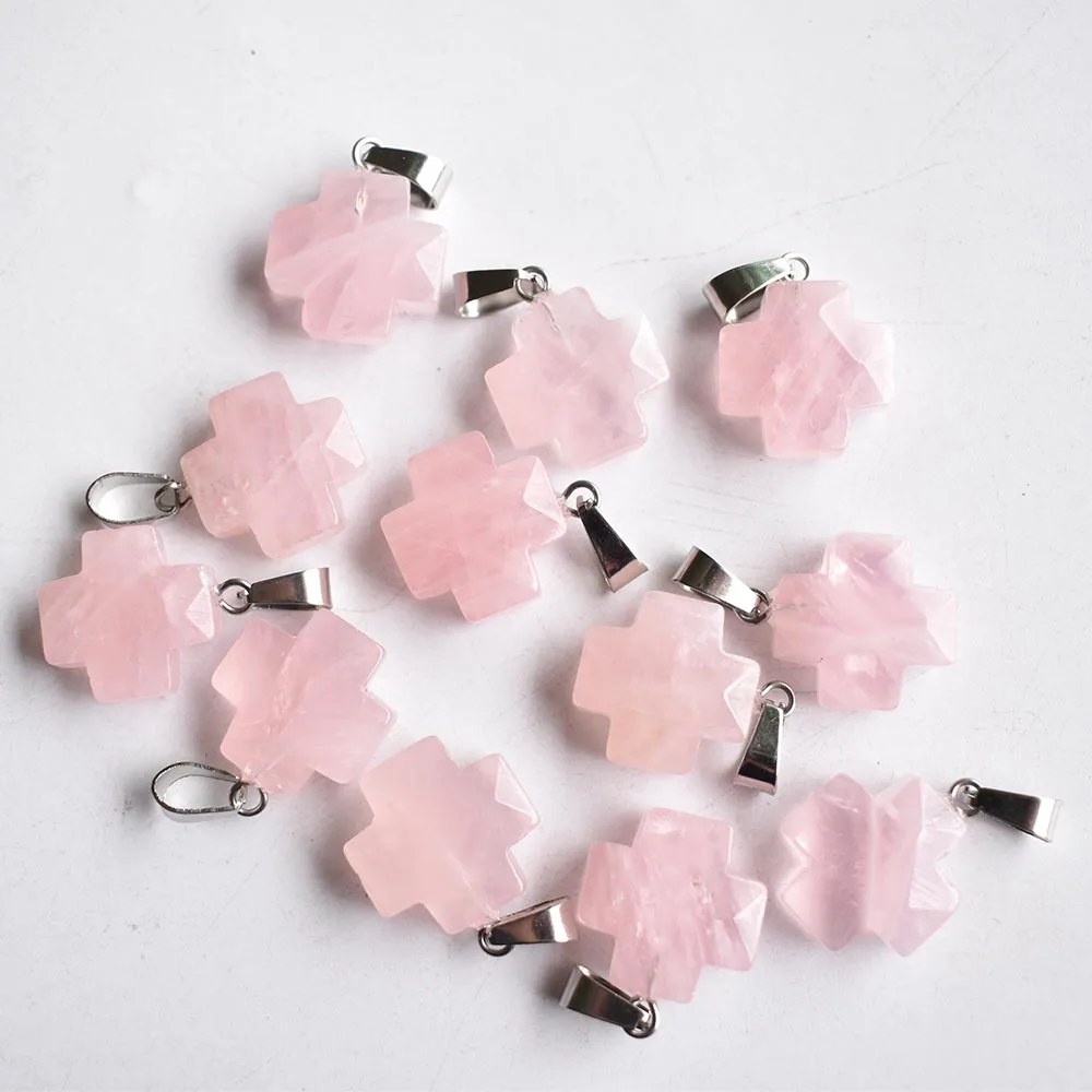 Модное качественное природное кварцевое каменное подвески тигрового глаза с резьбой в виде креста, подходит для создания ожерелий из ювелирных изделий, 12 штук.