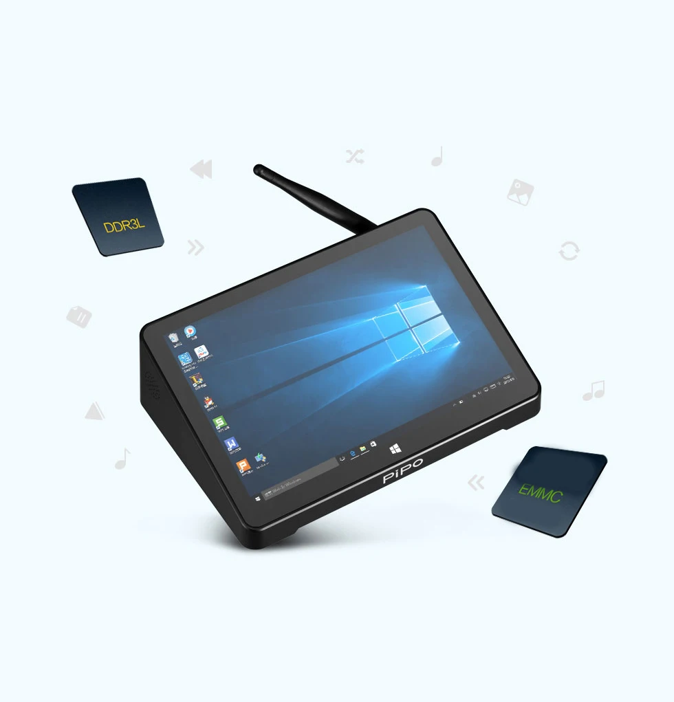 PiPo X8 Pro Win10 мини-приставка для телевизора коробка Z8350 4 ядра 1280x800 2 Гб оперативной памяти, 32 Гб встроенной памяти, Bluetooth 4,0 HD медиаплеер 7 дюймов ips Экран видео р