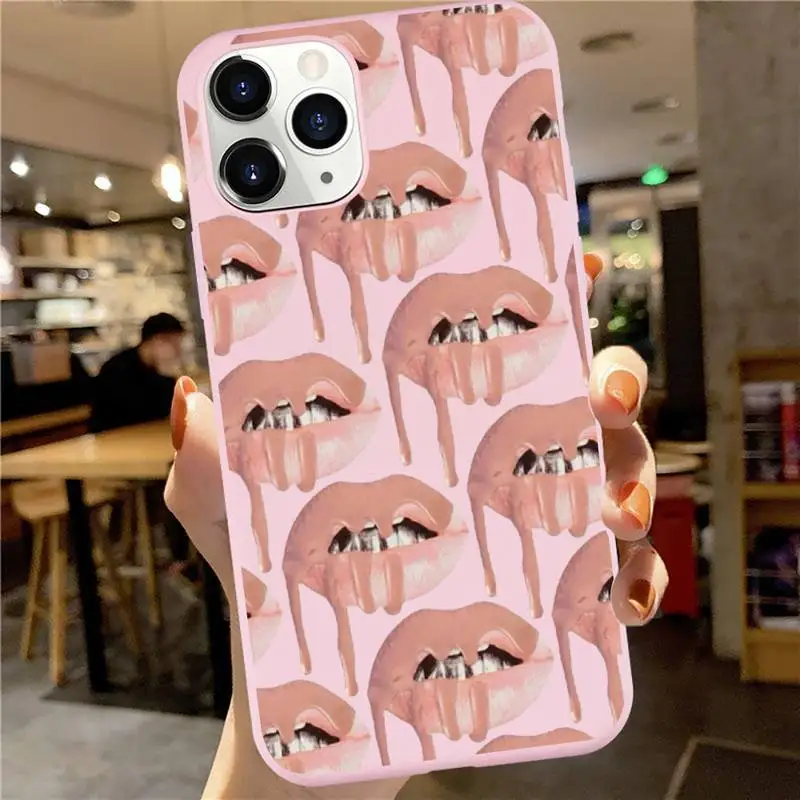 

Sexy Girl Kylie Jenner Lips Kiss Phone Case Candy Color for iPhone 6 7 8 11 12 s mini pro X XS XR MAX Plus Anti-fall cell