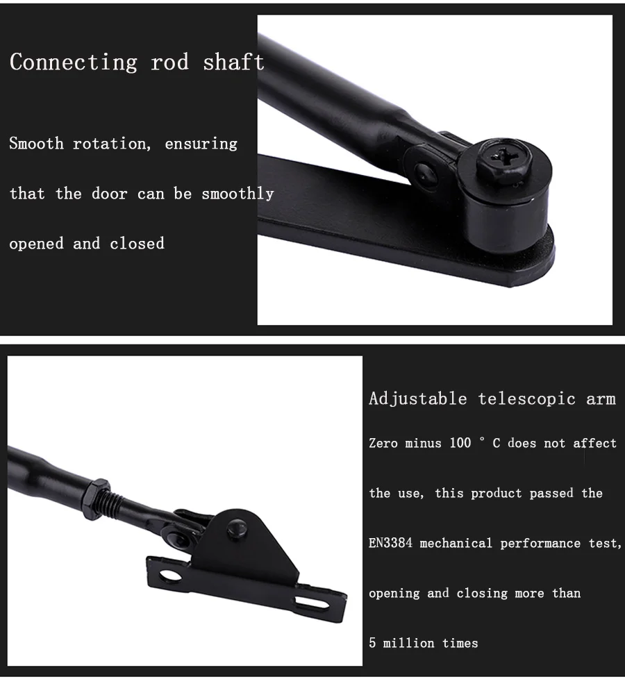 Heavy duty door closer commercial- Class 1 commercial standard automatic door closing mechanism- Load bearing door 200 kg