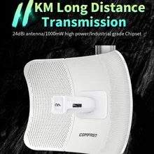 Wireless Bridge Outdoor 300Mbps Router Signal Booster CPECOMFAST CF-E317A 5.8G 10KM 2*24dBi  WiFi Repeater Extender Router IP65