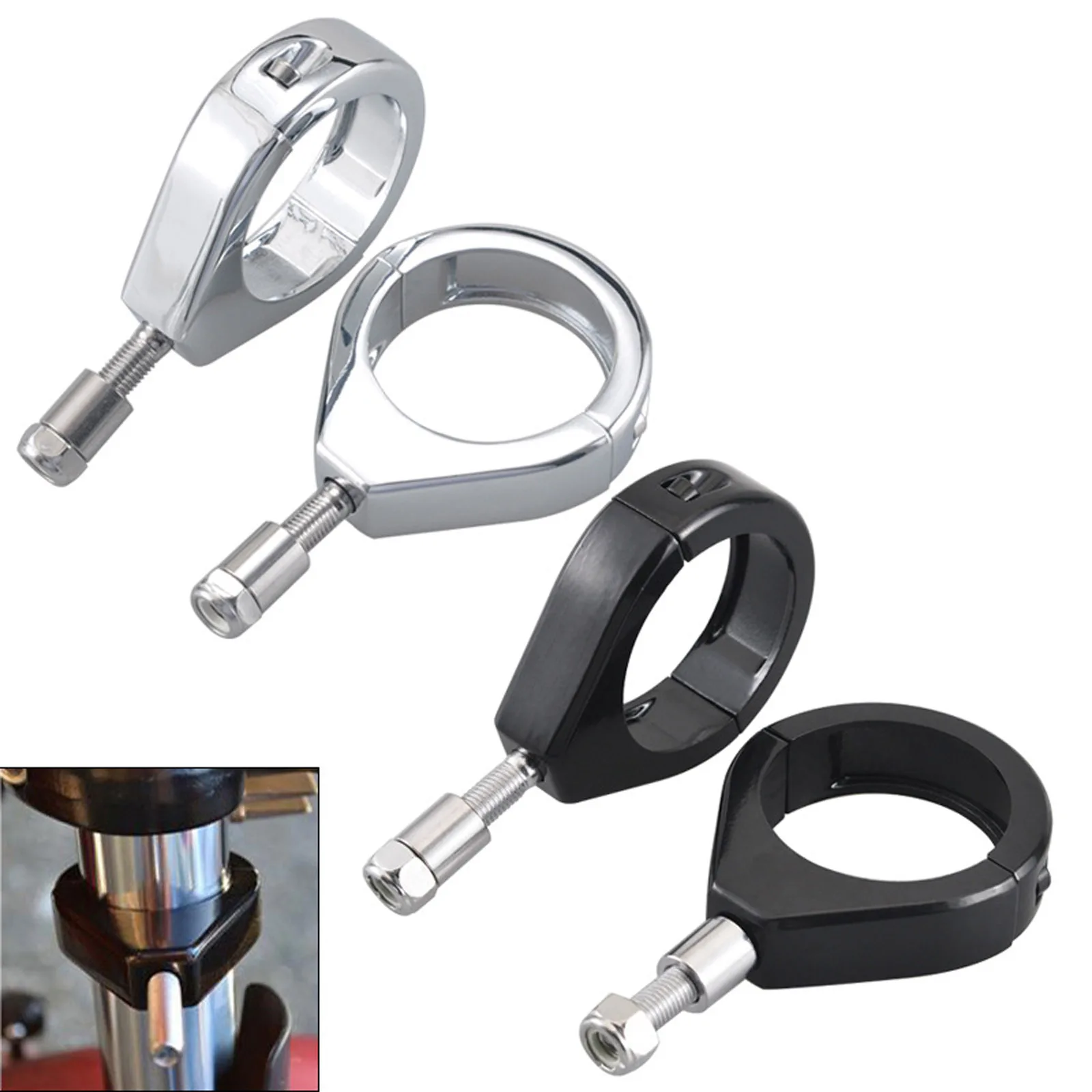 

1 Pair Motorcycle Turn Signal Mount Bracket Fork Clamps For Dyna Street Bob FXDB V Rod Softail Standard Sportster XL 883 1200