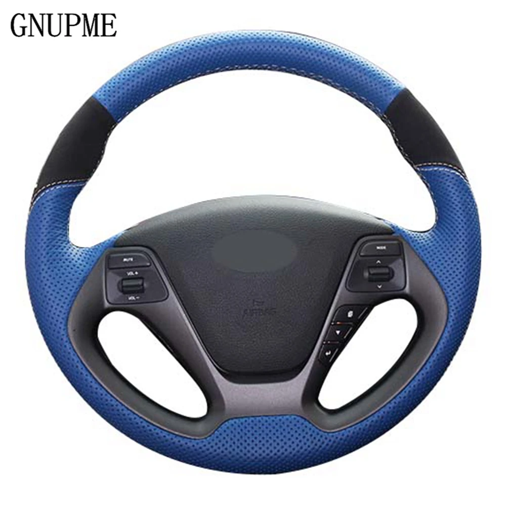 

Black Genuine Suede Leather Car Steering Wheel Cover for Kia K3 2013 K3S 2014 K2 Rio 2015 2016 Ceed 2012-2017 Cerato 2013-2017