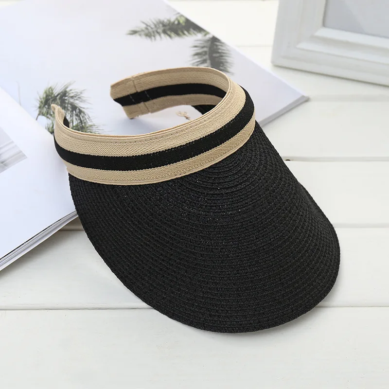 

New sun hat straw hat female duck tongue sun hat sunscreen hand-woven empty top hat