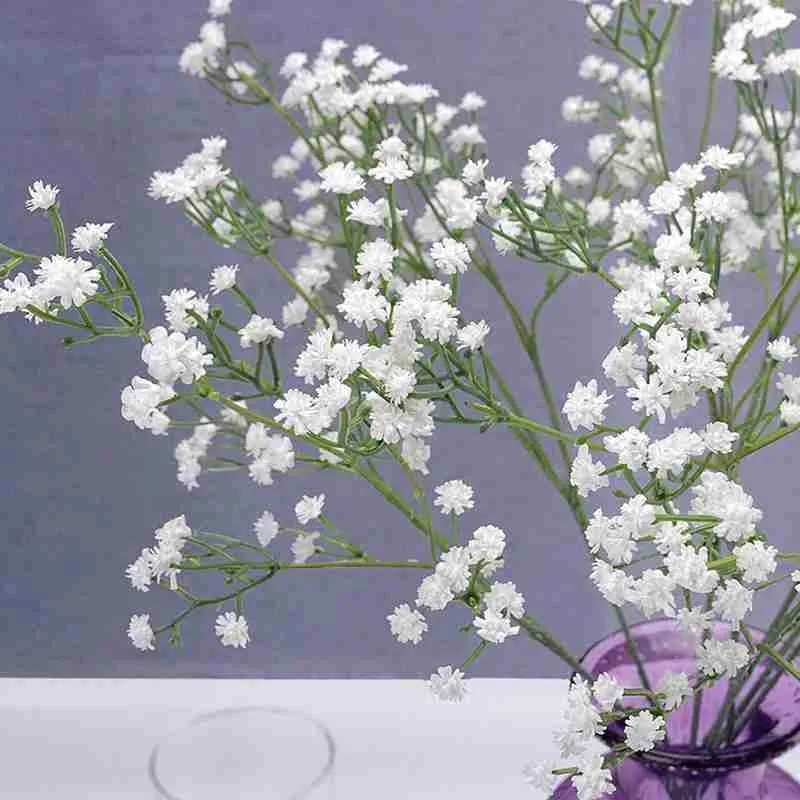 40 см искусственного шелка Гипсофила белого цвета с цветочным принтом для малышей