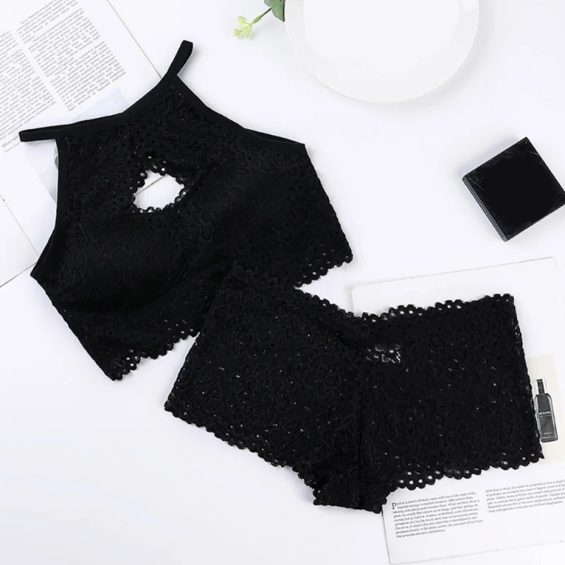 Женский комплект нижнего белья кружевной бюстгальтер с открытой