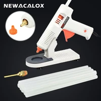 newacalox 150w hot melt glue gun with 10pc 11mm glue sticks glue gun stand adjustable temperature for diy crafts tool 100240v