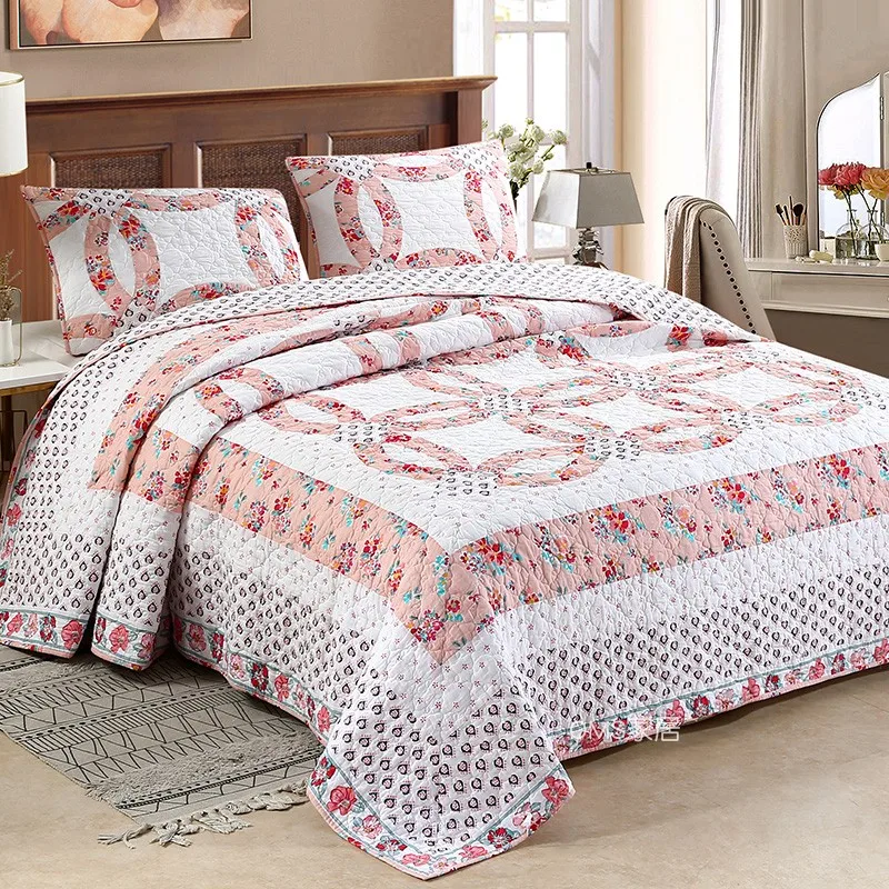 

American cotton collage bed cover single piece of cotton quilt sets by three sets of thickened sheets
