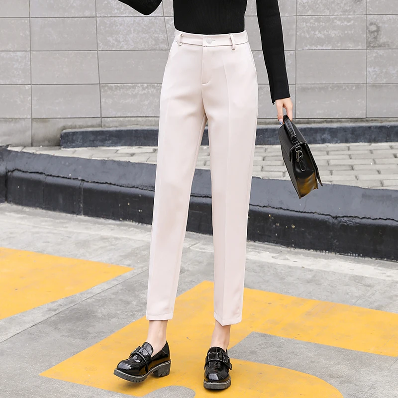 Женские узкие брюки весна лето 2020 Модные женские повседневные однотонные
