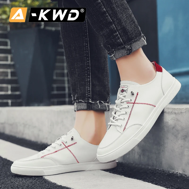 Кроссовки мужские из ПУ кожи дышащие без шнуровки белые желтые красные 39 |